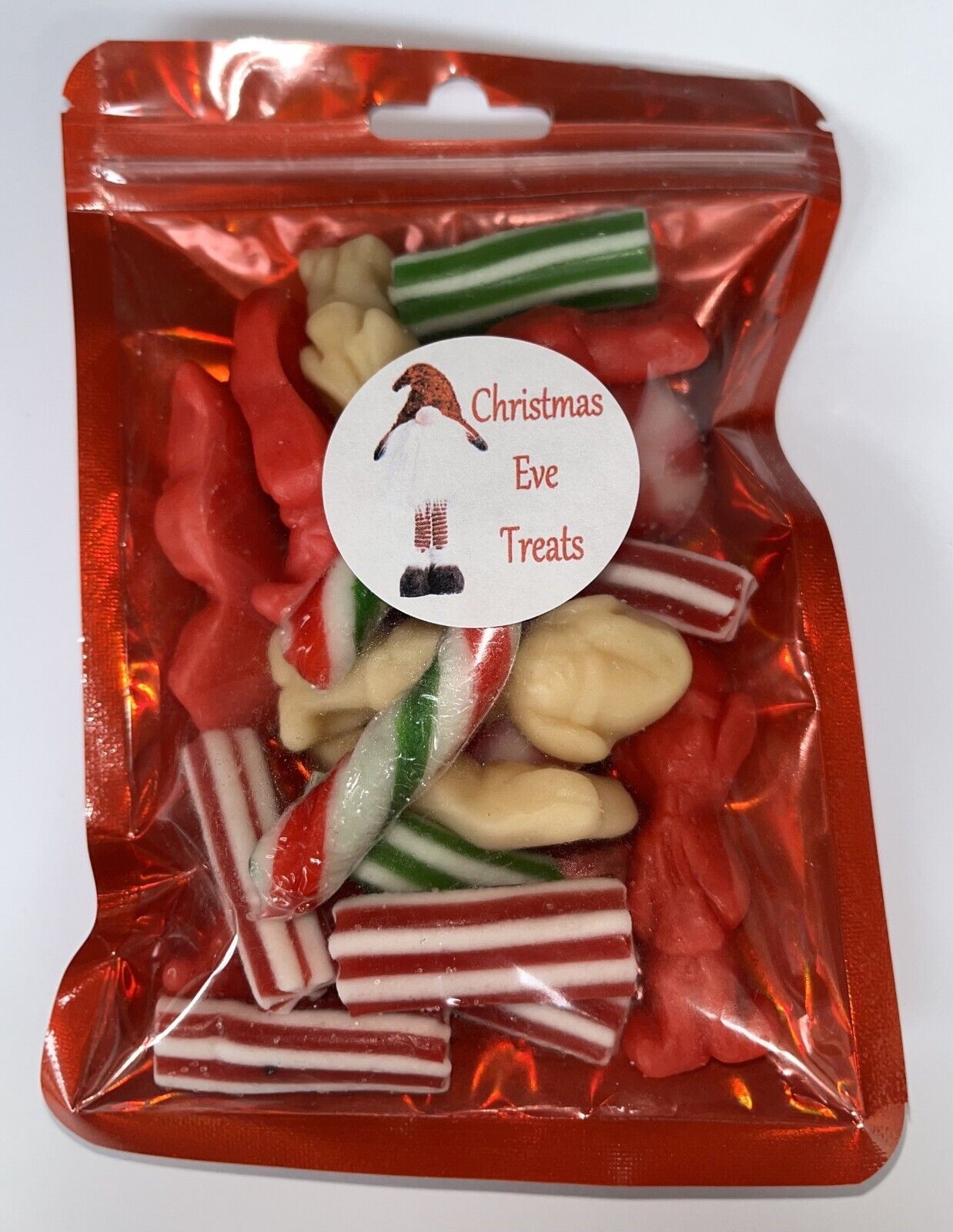 Christmas Eve Grinch Inspired Themed Elf Santa Pick n Mix Sweet Gummy Treat Pouch Gift Stocking