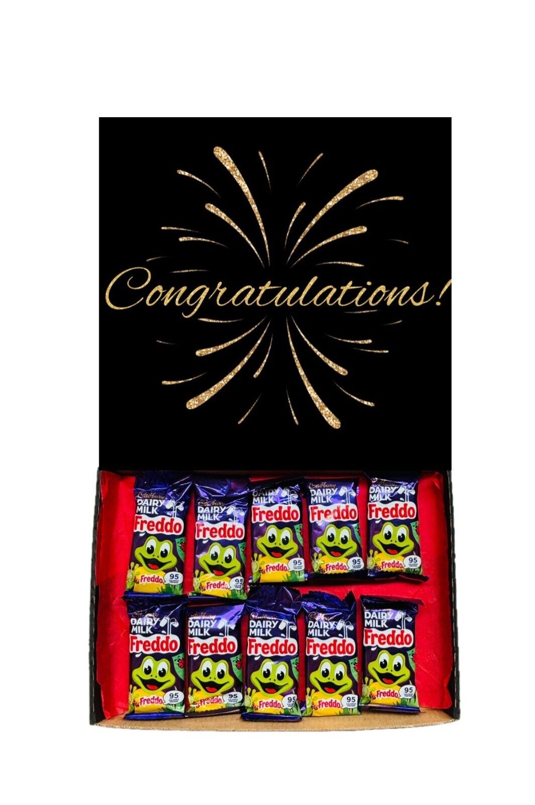 Congratulations Gift Cadbury Chocolate Hamper Wispa Boost Freddo Flake Twirl