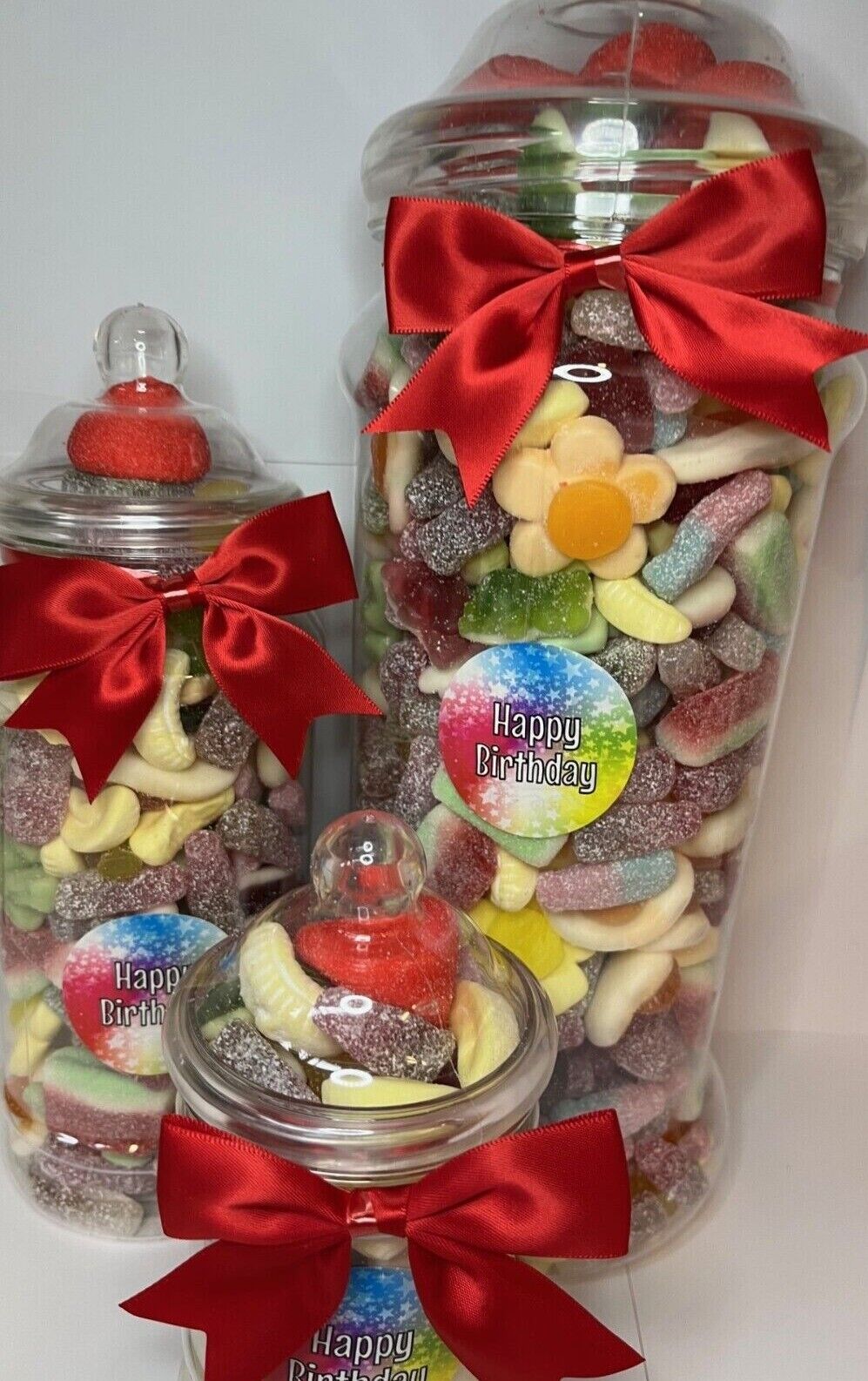 Happy Birthday Filled Pick N Mix Sweet Victorian Jar Gift Personalised Present