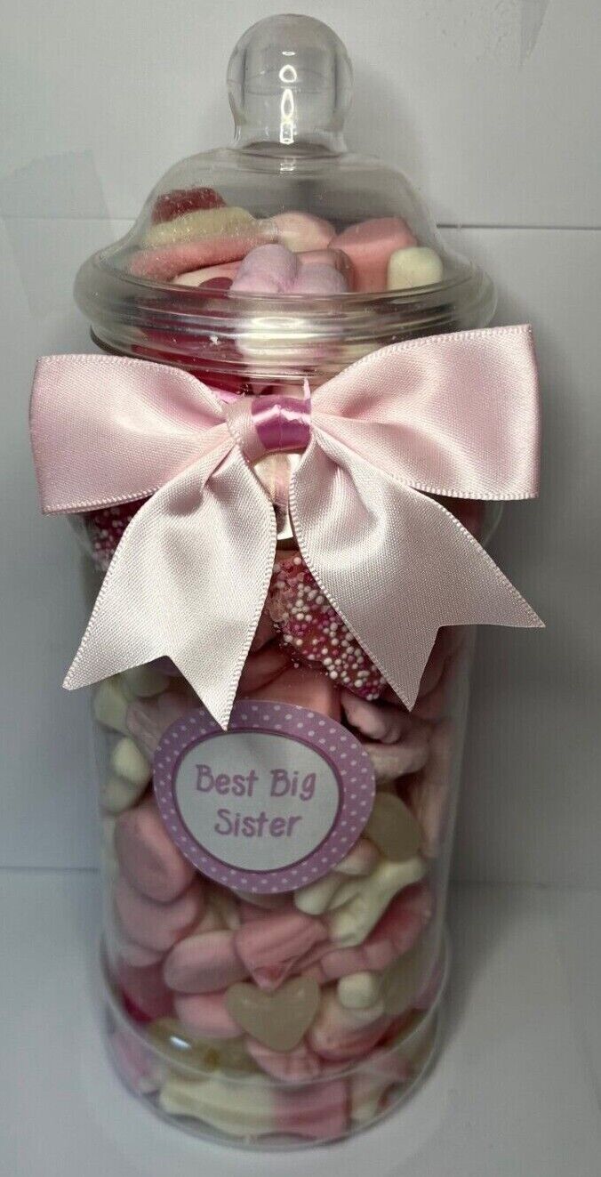 Best Big Sister Filled Pick N Mix Sweet Victorian Jar Gift Personalised Present