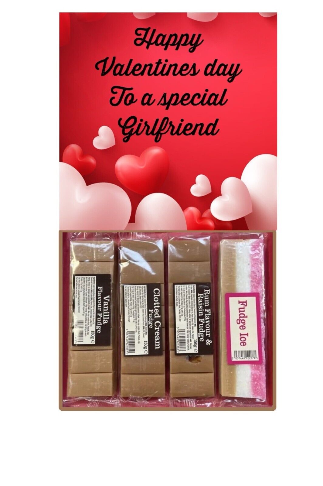 Happy Valentines Day Fudge Assortment Hamper Gift Present Special Husband Wife