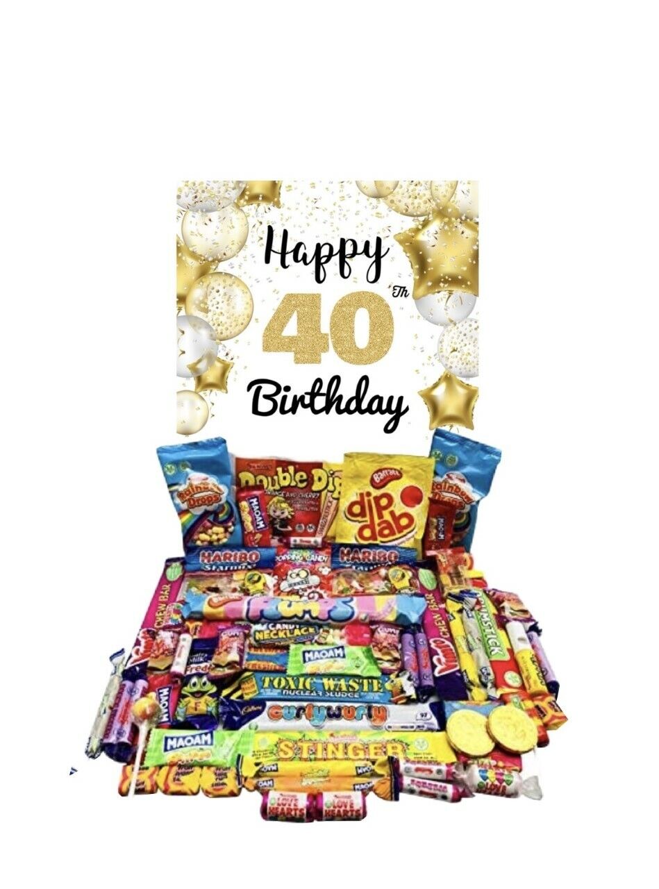 Personalised Happy Birthday Retro Pick N Mix Sweet Box Hamper Gift Present chews