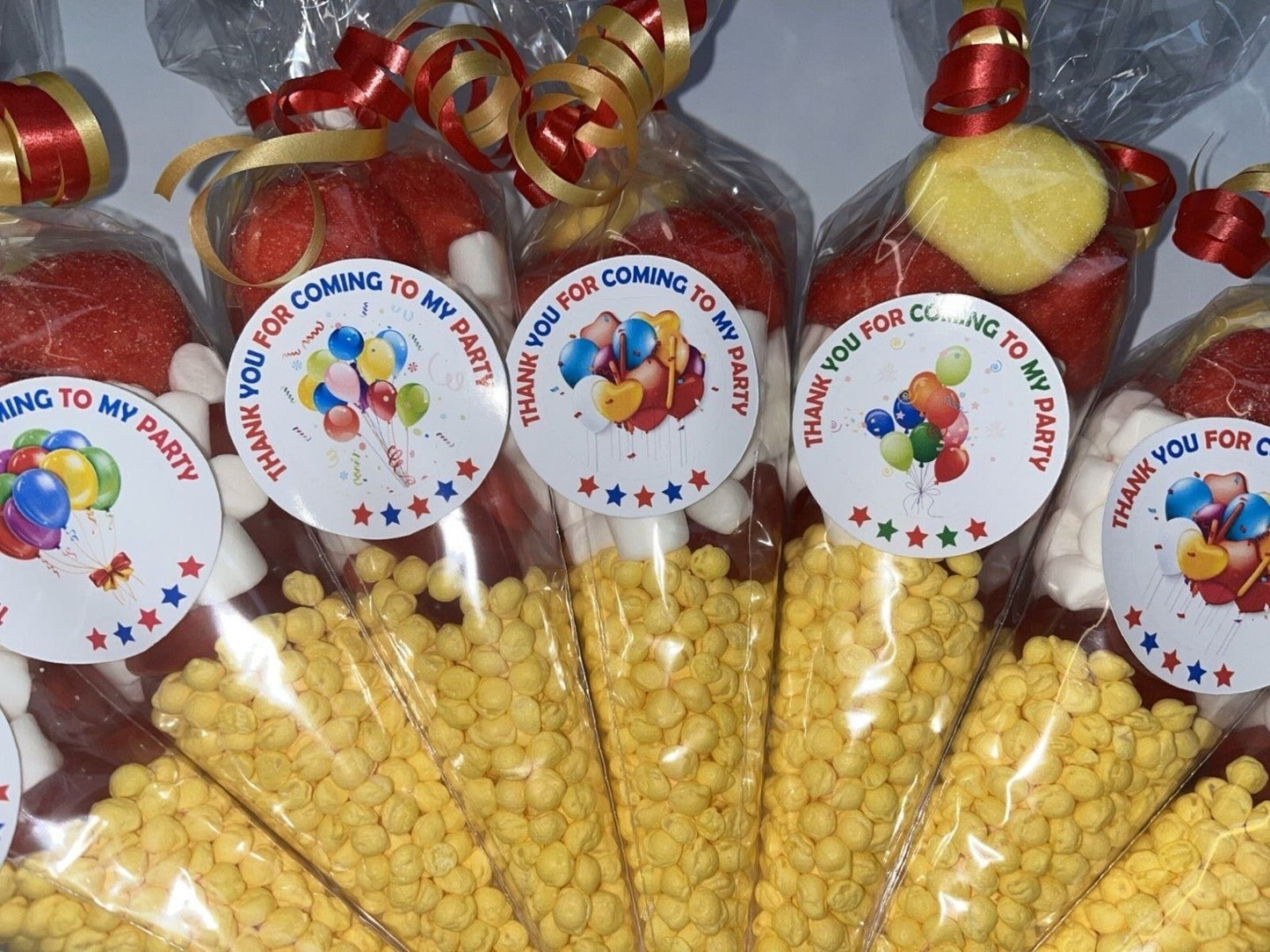 Birthday Balloons Thank You Party Bag Favour Gift Pick N Mix Sweet Cone