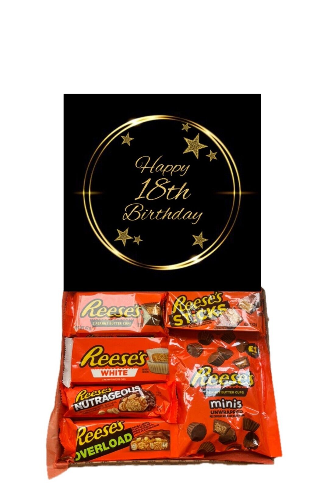 Happy 18th Birthday Gift Pick n Mix Sweets Toffee Dark White Chocolate Hamper