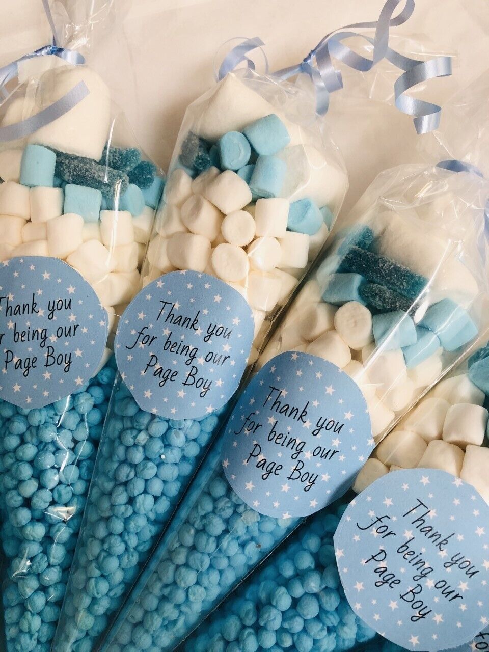 Thank You for Being Our Page Boy Pre Filled Sweet Candy Cones Wedding Gift