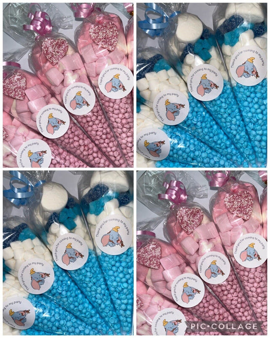 Dumbo Inspired Themed Birthday Party Kids Sweet Cones Party Bags Candy Chocolate