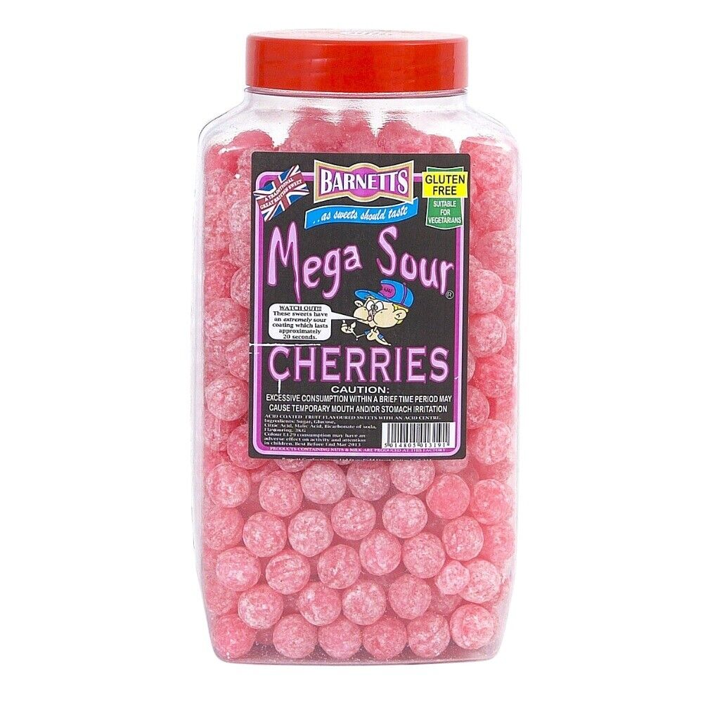 Barnetts Mega Sour Cherry Cherries Challenge Hard Sweet Candy Pick n Mix