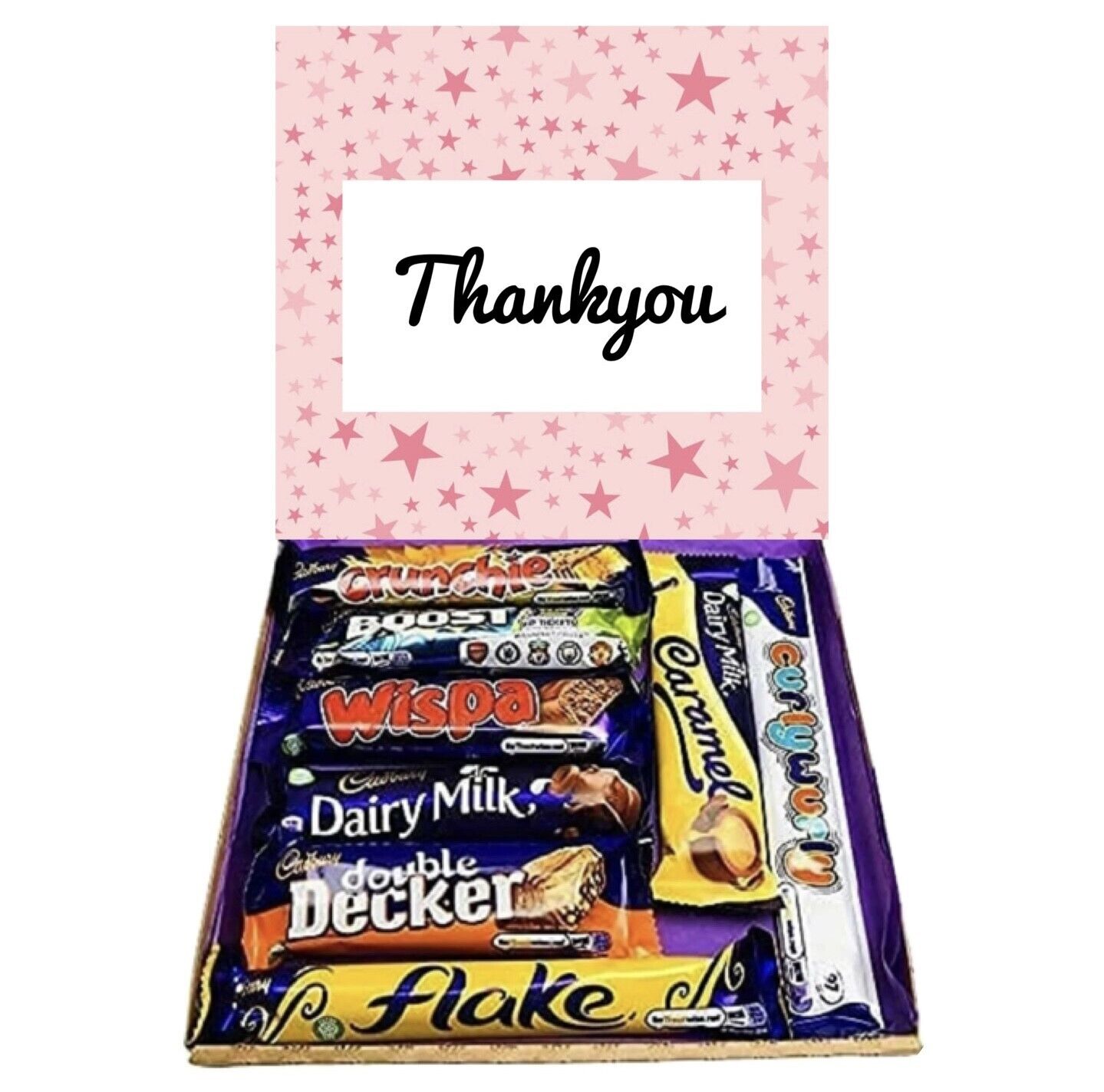 Thank You Pink Gift Pick n Mix Retro Gummy Sweets Chocolate Hamper Present