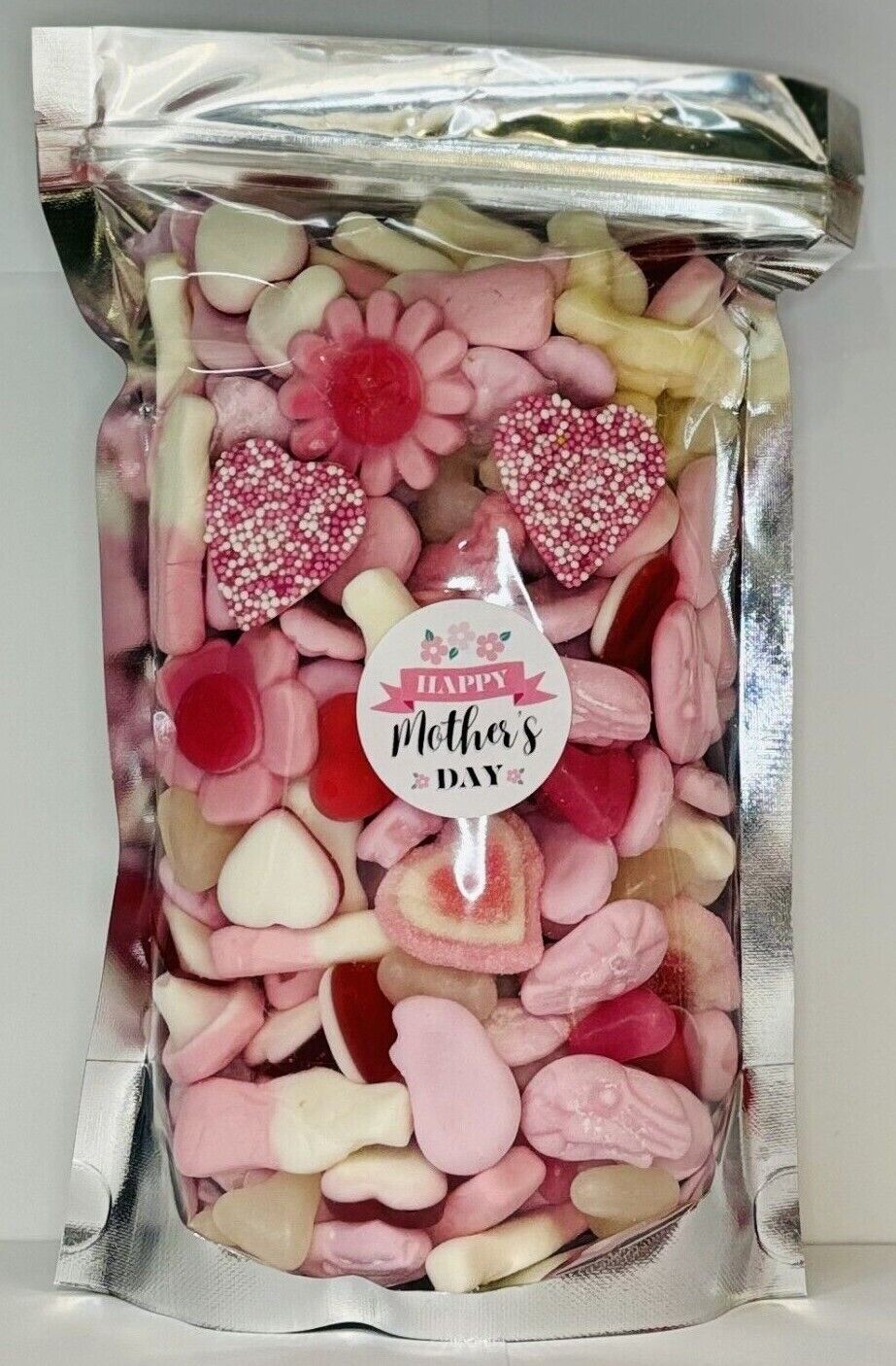 Happy Mothers Day Pink Filled Pick N Mix Sweet Treat Pouch Present Gift