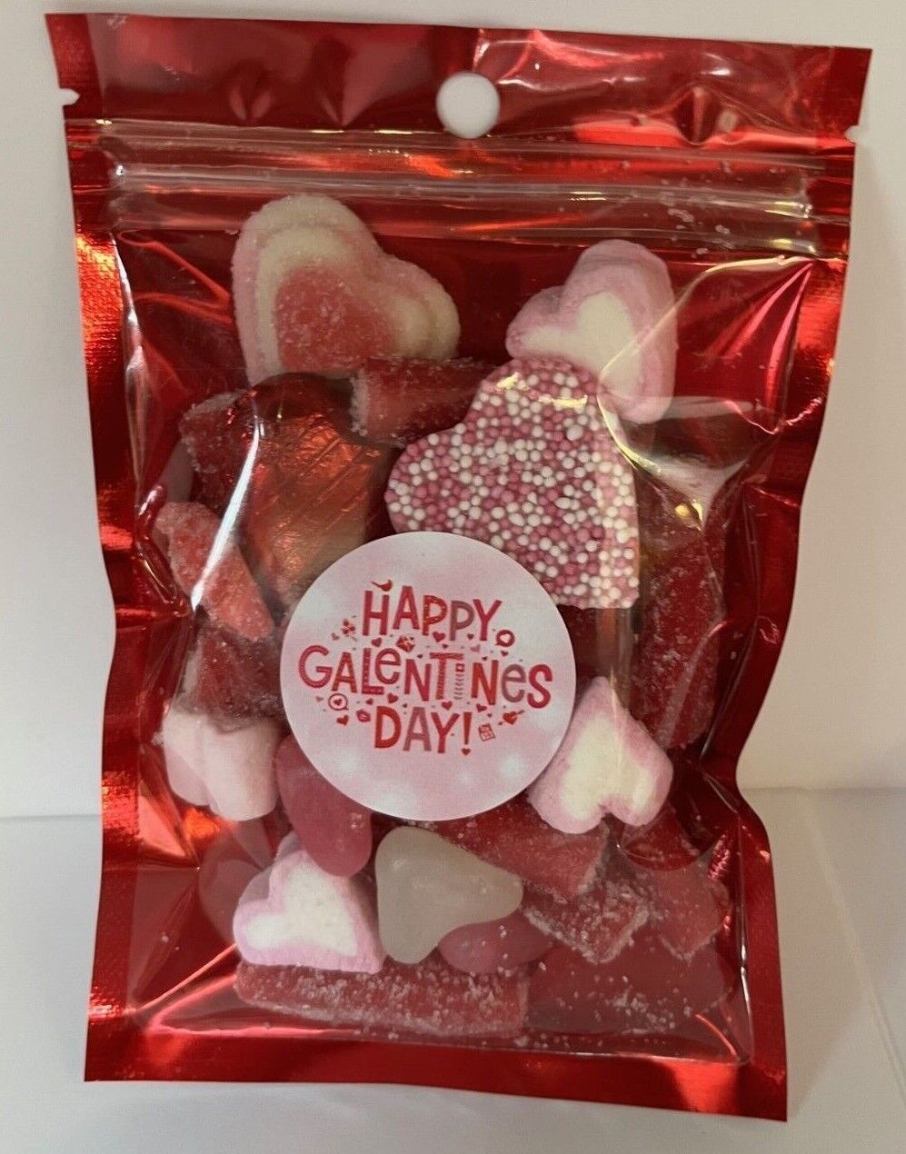 Galentines Valentines Day Filled Pick N Mix Sweet Treat Pouch Love Heart