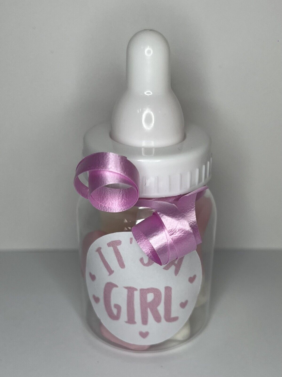 Pink Blue Nude Pick n Mix Sweet Filled Baby Shower Bottle Favour Party Bag