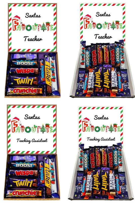 Santa's Favourite Teacher or Teaching Assistant Chocolate Sweet Box Gift Hamper