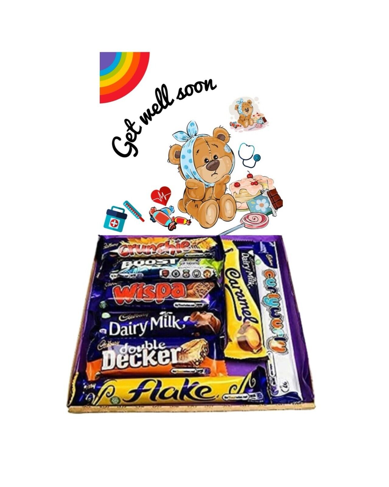 Child's Kids Get Well Soon Gift Pick n Mix Sweets Chocolate Hamper Present