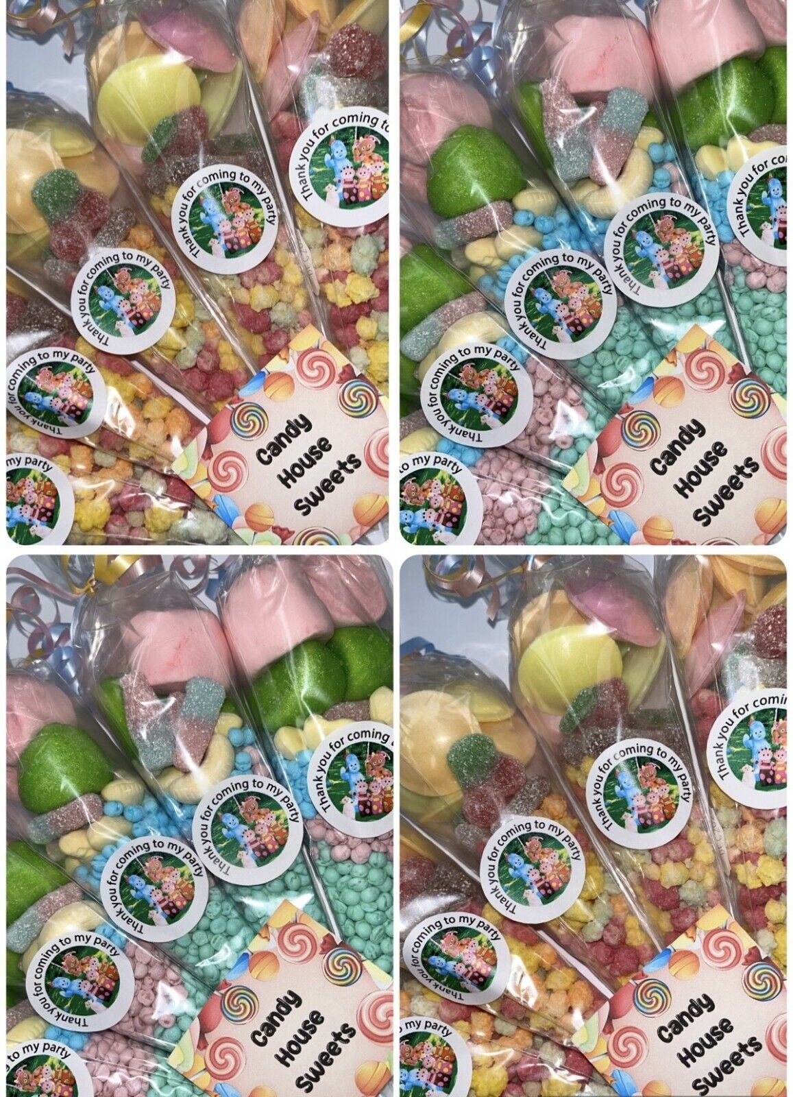 In the Night Garden Inspired Themed Birthday Party Kids Sweet Cones Party Bags Candy Chocolate