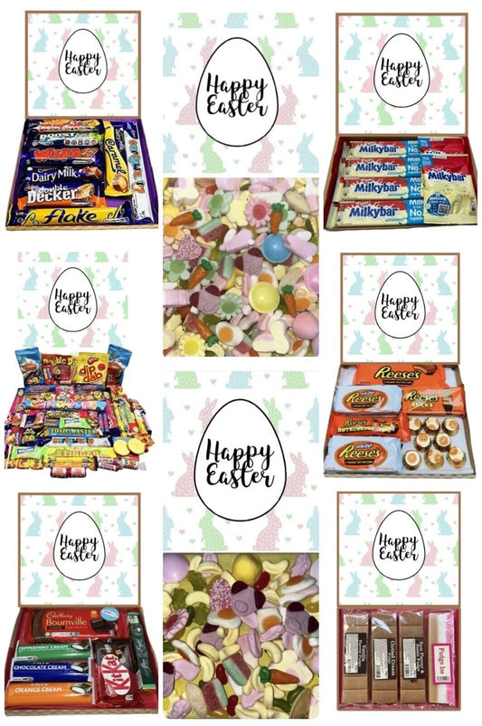 Happy Easter Bunny Chocolates Gifts Present Retro Sweet Box Hamper Fudge