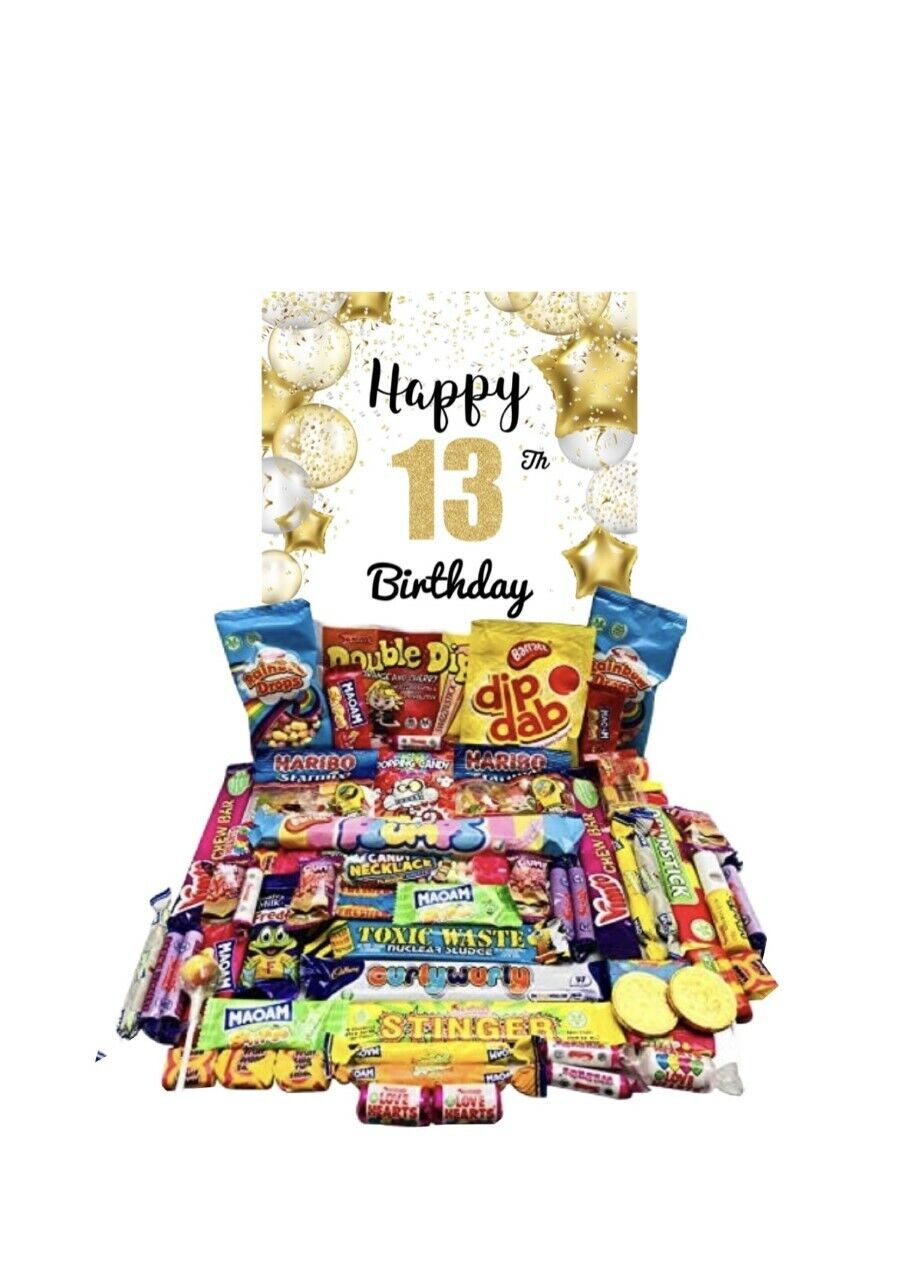 Personalised Happy Birthday Retro Pick N Mix Sweet Box Hamper Gift Present chews