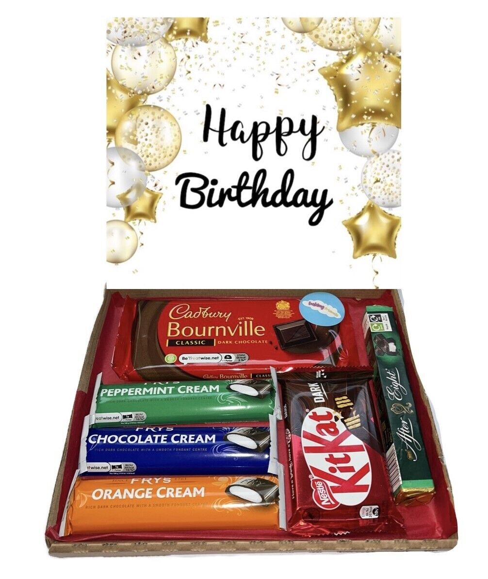 Personalised Dark Chocolate Gift Hamper Sweet Box Full Size Bars Xmas Birthday , Christmas , Valentine Day , Mother Day , Easter , Father’s Day