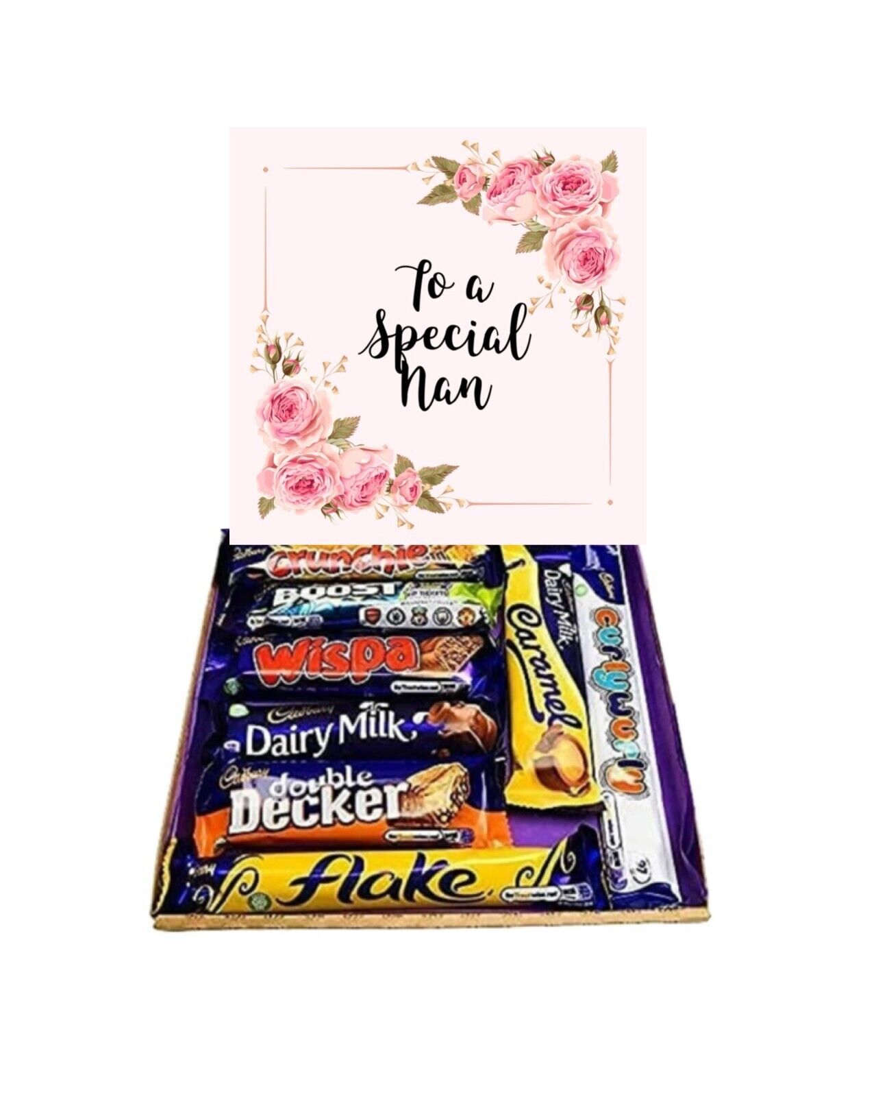 Special Nan Pink Flowers Gift Pick n Mix Sweets Chocolate Hamper Present Mothers Day , Birthday Day ,