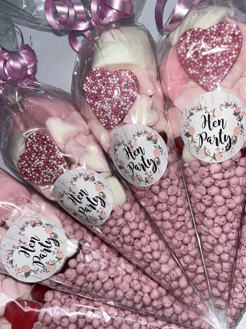 Hen Party Bride Pink Filled Sweet Chocolate Cone Favour Party Bags Gift Present