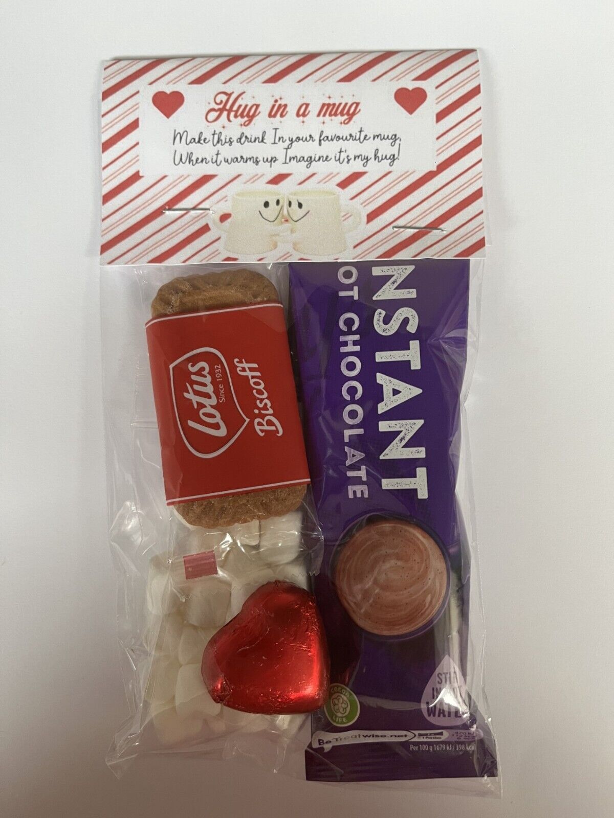 Hug In A Mug Thinking Of You Cadburys Hot Chocolate Biscuit Gift Set Mothers Day / Valentine Day Present