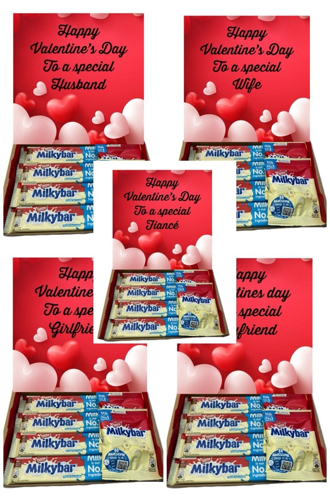 Happy Valentines Day Milkybar Chocolate Hamper Gift Present Fiance Husband Wife