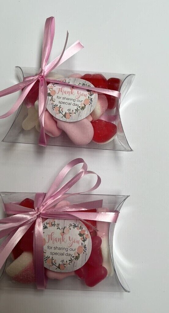 Pink Sweet Wedding Favours Thank you For Sharing Our Special Day Pillow Box