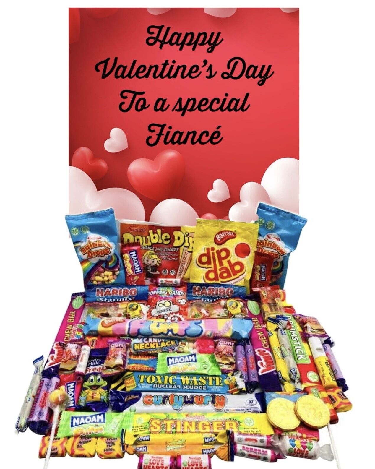 Happy Valentines Day Retro Sweet Candy Hamper Gift Present Fiance Husband Wife