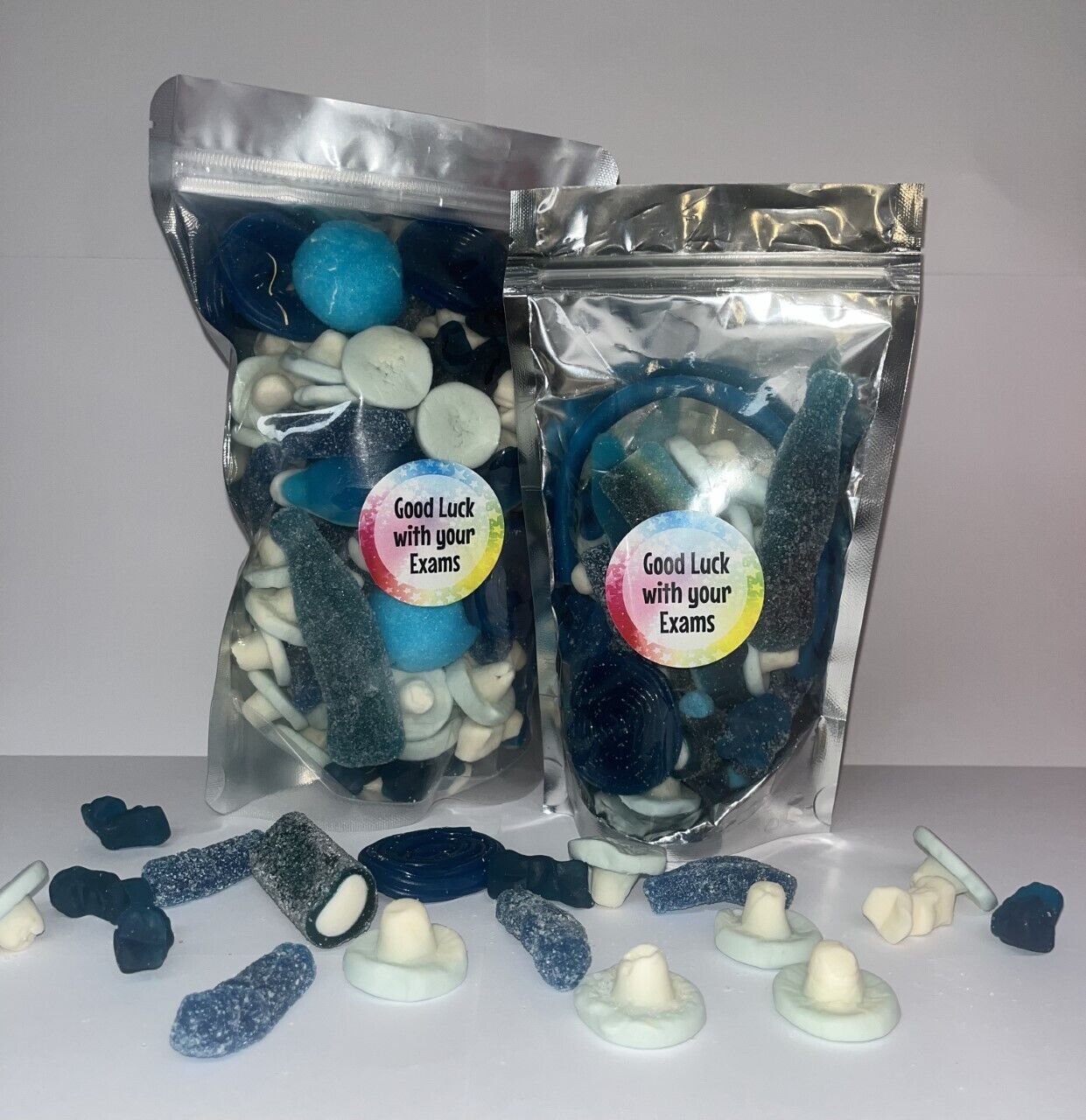 Good Luck Exams Pick N Mix Gummy Fizzy & Non Sweets Pouch Gift Hamper Present