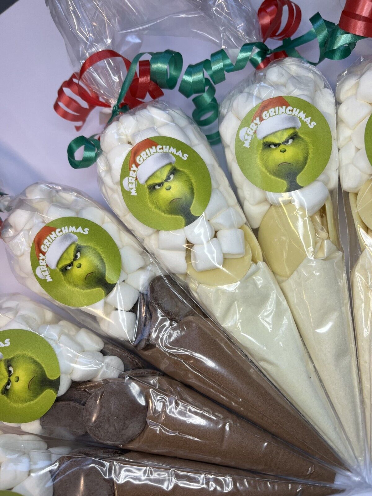 Grinch Inspired Merry Grinchmas Hot Chocolate Cone Milk or White Xmas Eve Box