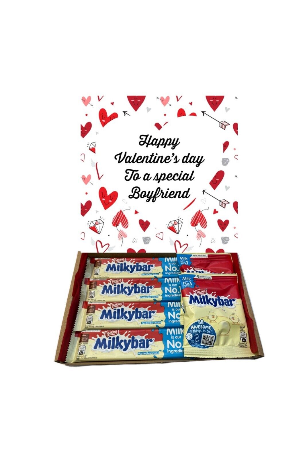 Happy Valentines Day Milkybar Chocolate Hamper Gift Present Special Husband Wife