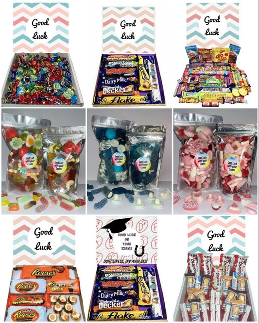 Good Luck Exams Pick N Mix Gummy Sweets Fizzy & Non Pouch Gift Hamper Present