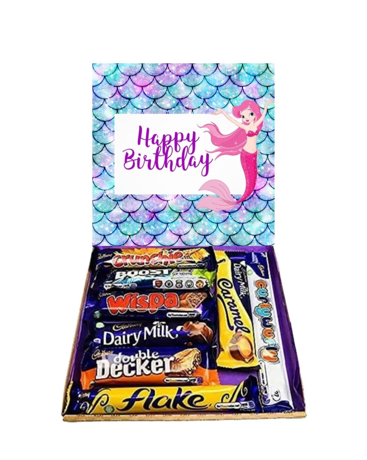 Mermaid Birthday Gift Pick n Mix Retro Gummy Sweets Chocolate Hamper Present