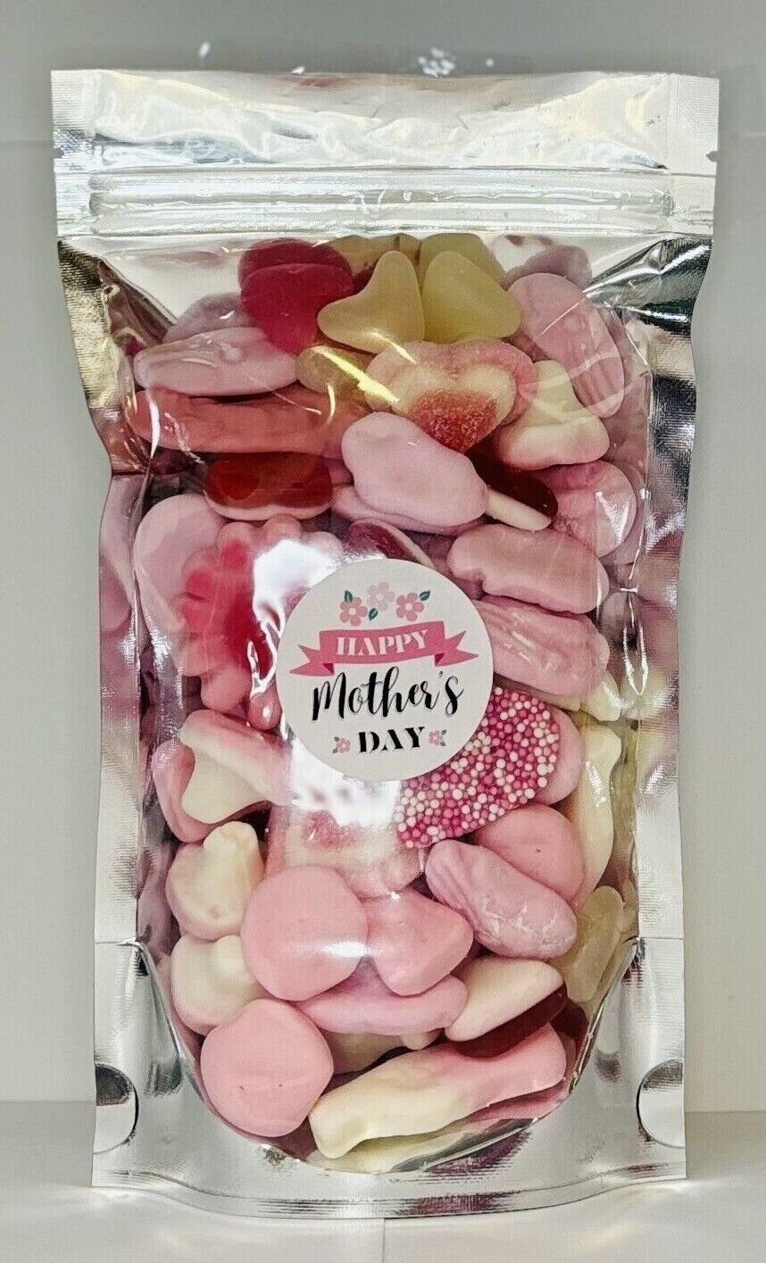 Happy Mothers Day Pink Filled Pick N Mix Sweet Treat Pouch Present Gift