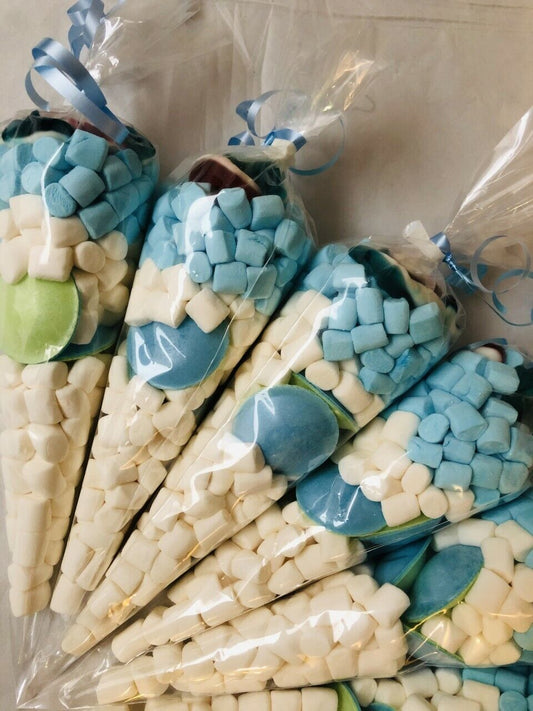 Gluten & Dairy Free Sweet Candy Cones Sweets Party Filled Sweet Gift Cone Blue