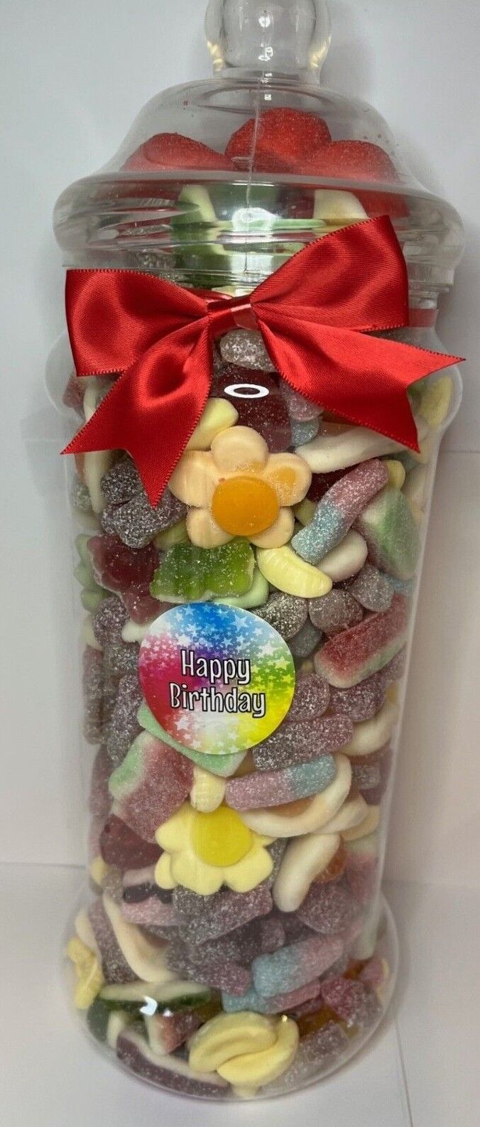 Happy Birthday Filled Pick N Mix Sweet Victorian Jar Gift Personalised Present