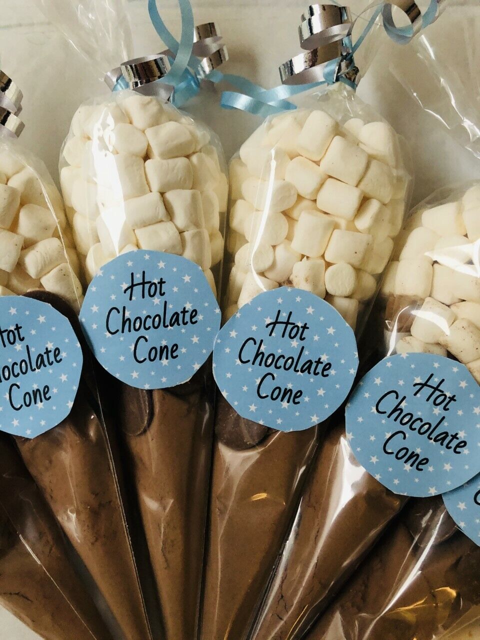 Cadburys Hot Chocolate Cones, Buttons & Marshmallows Handmade Sticker Cone