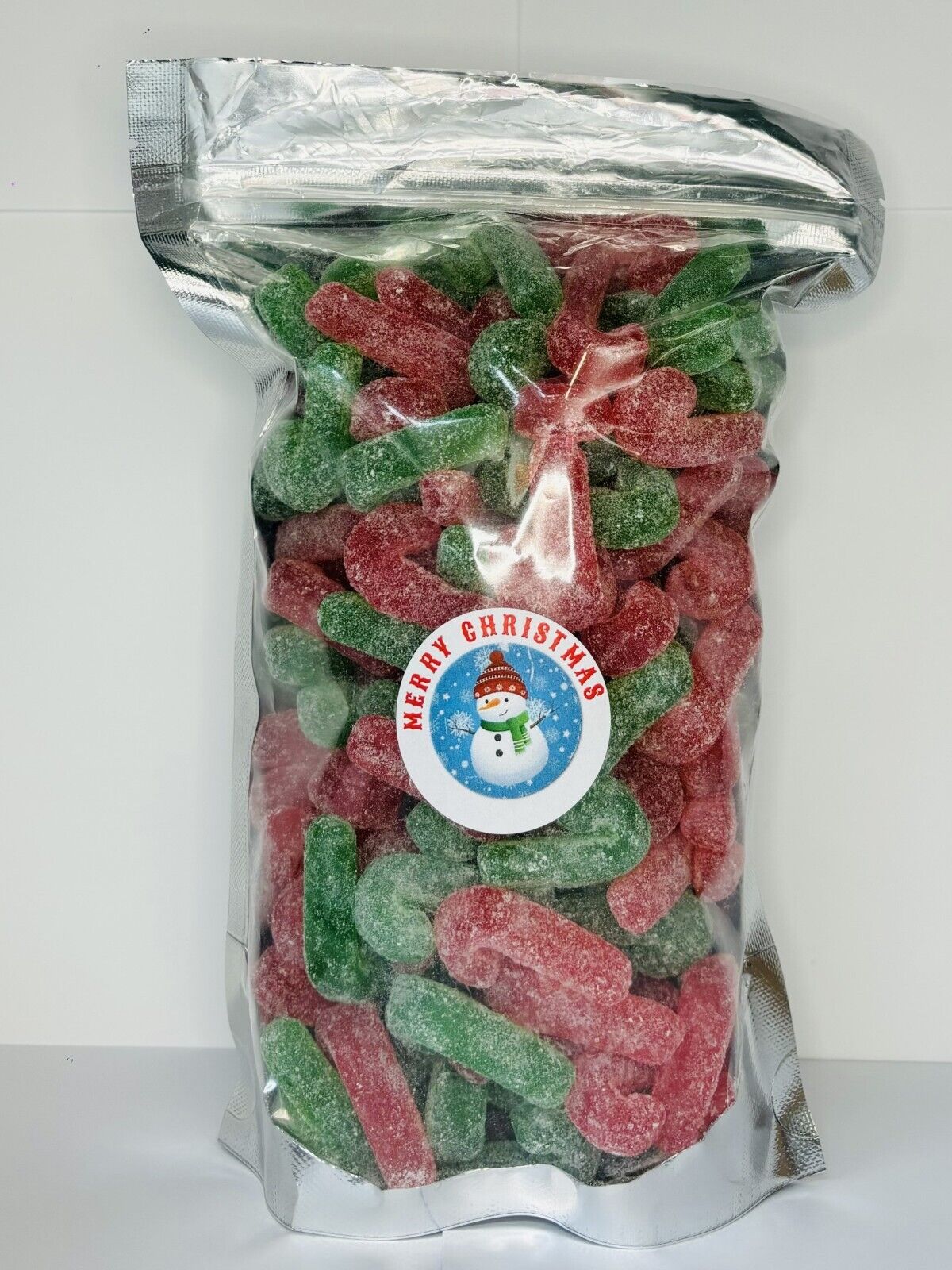 Snowman Festive Candy Cane Christmas Gummy Sweet Pick N Mix Gift Pouch