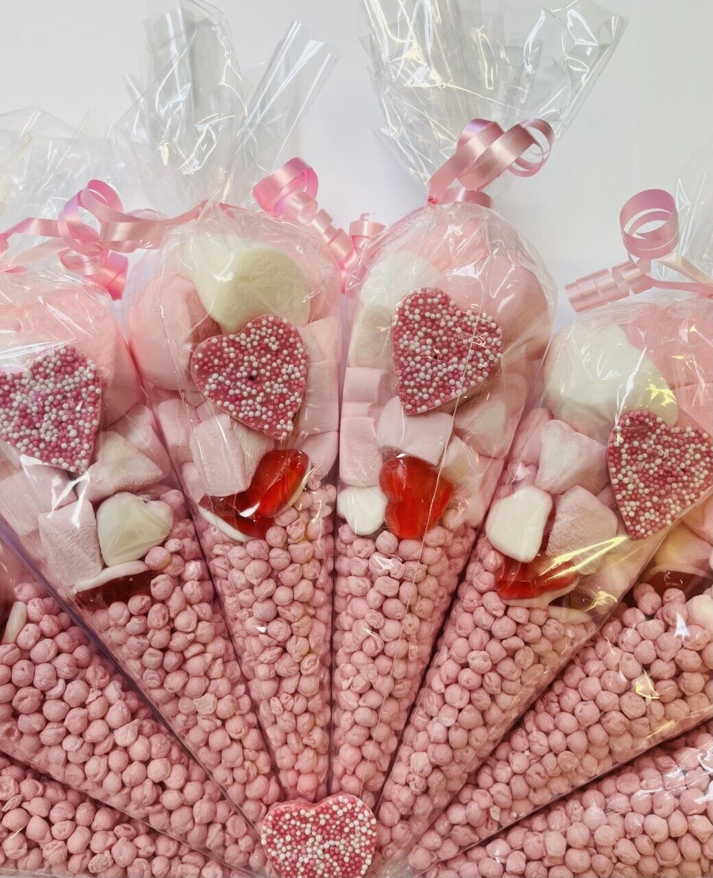 Pink Sweet Cones Pre Filled Candy Birthday Wedding Christening Party Bag