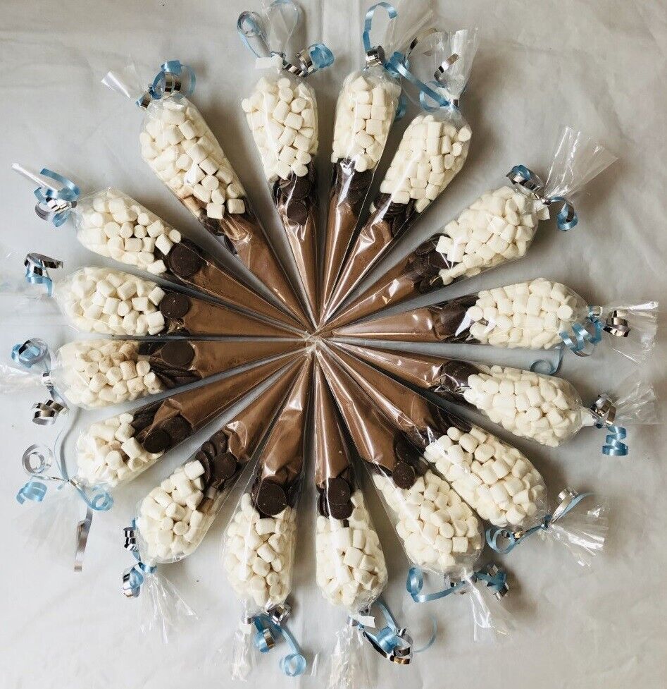 Cadburys Hot Chocolate Cones, Buttons & Marshmallows Handmade Cone - Blue