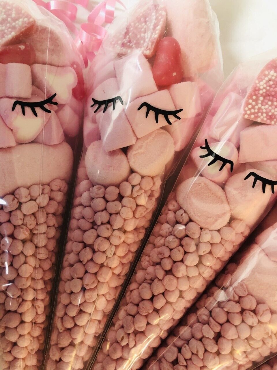 Pink Sweet Cones Eyelashes Eyelash Candy Sweets Party Pre Filled  Pamper 19Cm