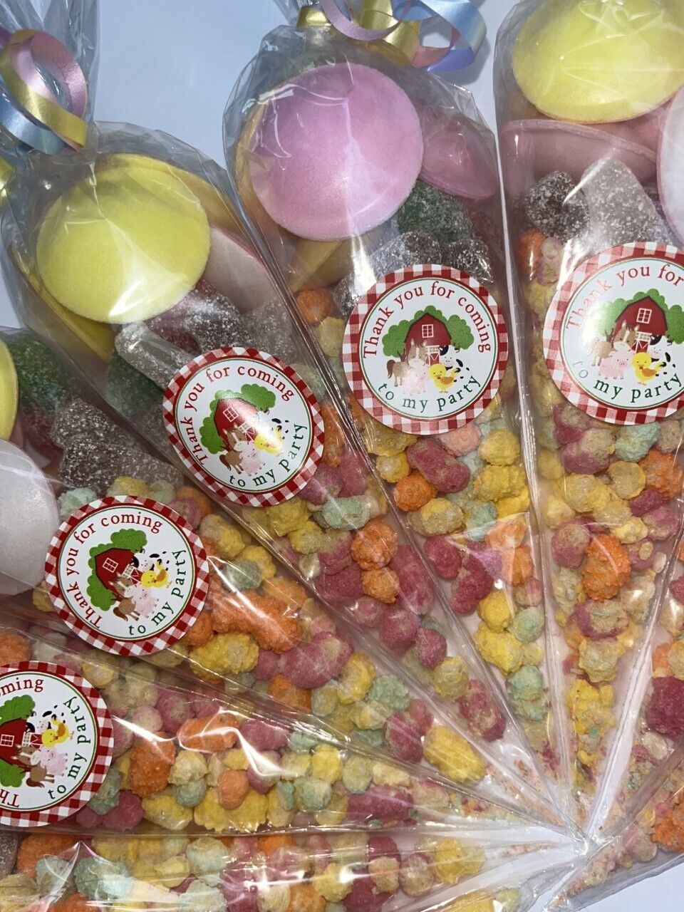 Filled Vegetarian Baby Birthday Party Kids Sweet Cones Party Bags Candy