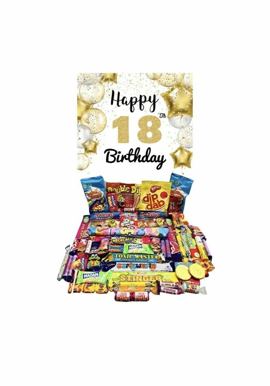 Personalised Happy Birthday Retro Pick N Mix Sweet Box Hamper Gift Present chews