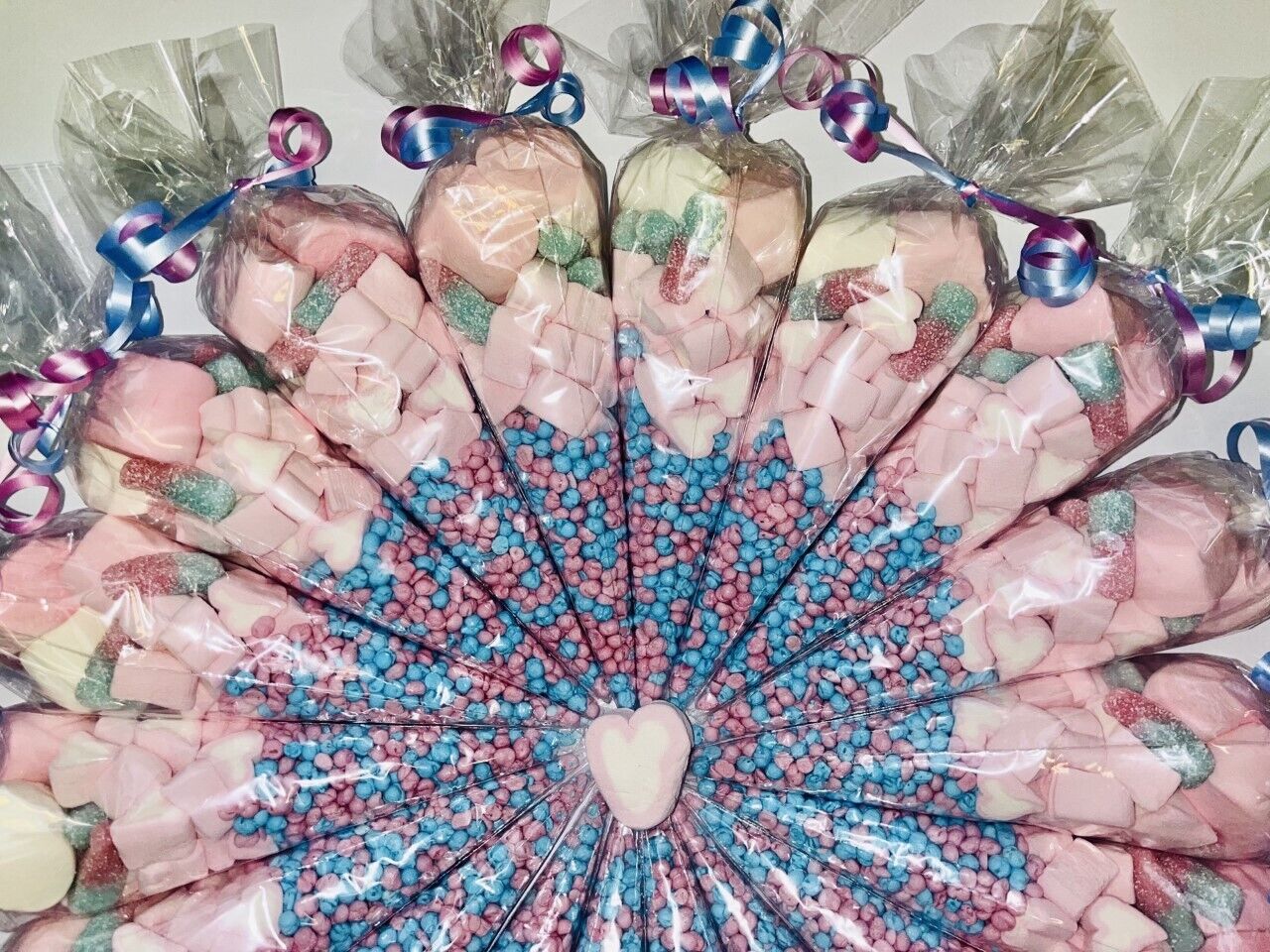 Pink & Blue Millions Sweet Candy Cones Sweets Handmade Party Bag Filler Gift