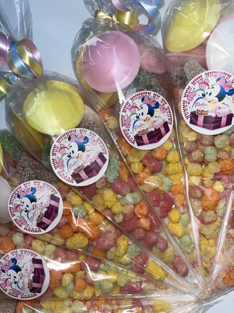 Filled Vegetarian Baby Birthday Party Kids Sweet Cones Party Bags Candy