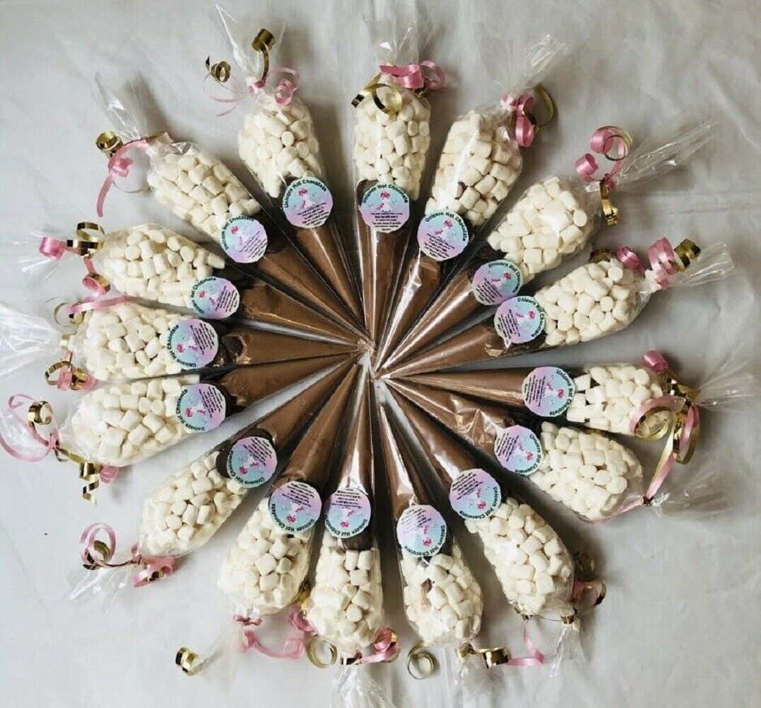 Unicorn Cadburys Hot Chocolate Cones, Buttons & Marshmallows Handmade Cone