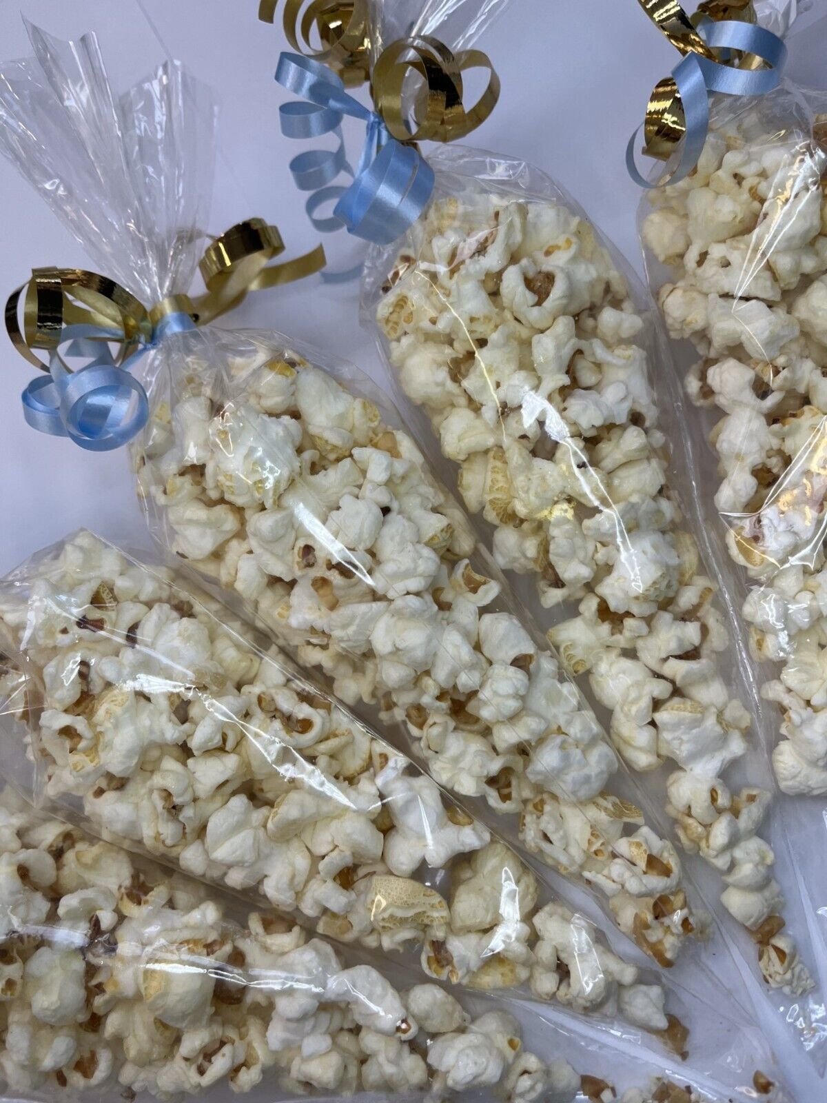 Ready To Pop Baby Shower Blue Sweet Popcorn Cone Party Bag Favour Filler