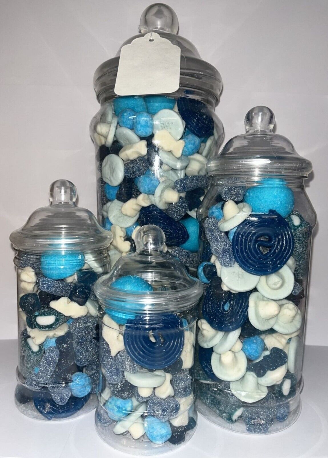 Filled Blue Pick N Mix Sweets Candy Buffet Victorian Jar Gift Personalised