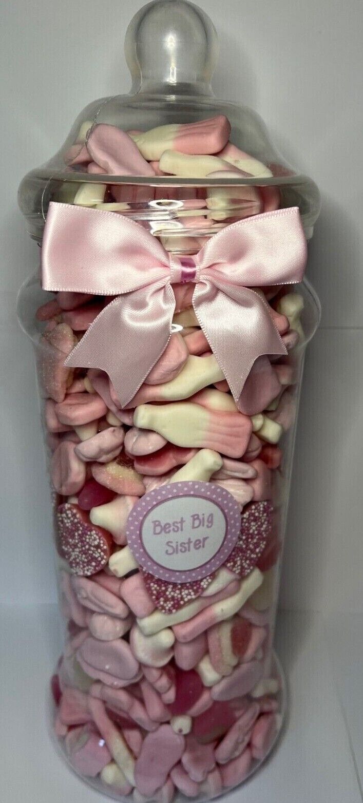 Best Big Sister Filled Pick N Mix Sweet Victorian Jar Gift Personalised Present