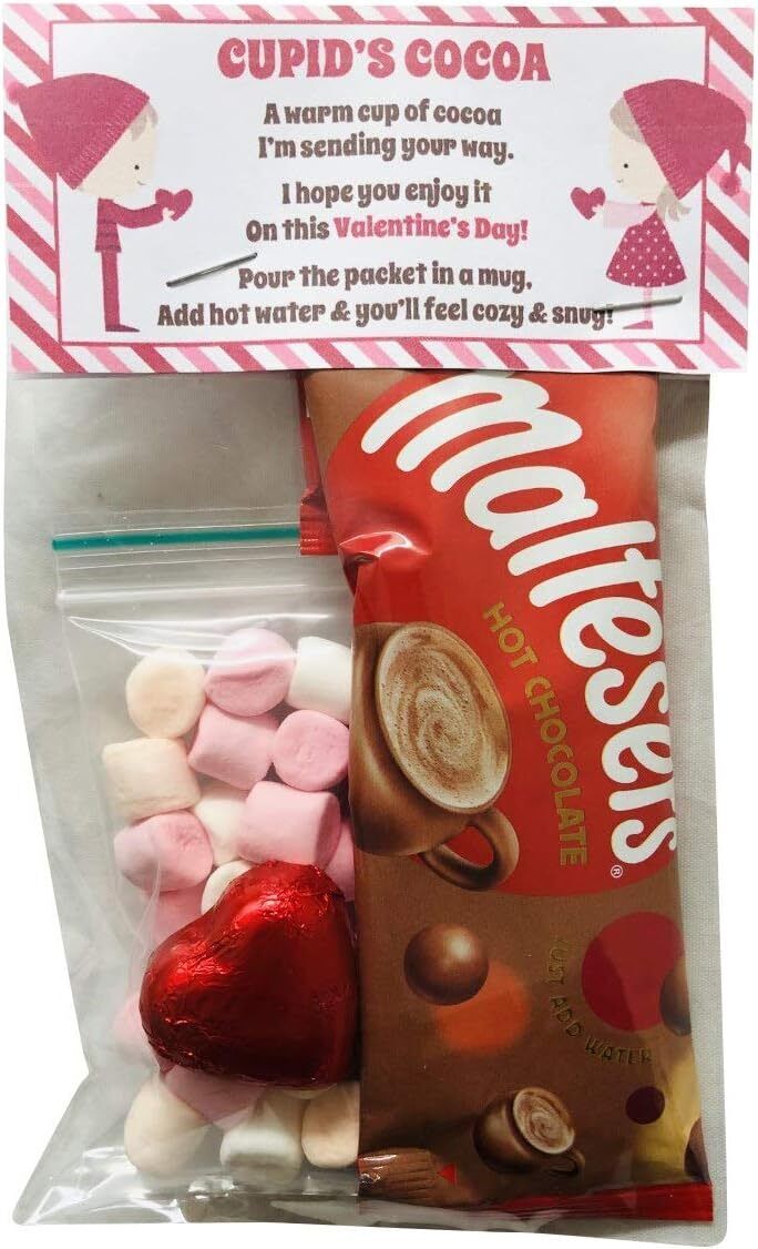 Cupid's Cocoa Valentines Day Hot Chocolate, Marshmallows & Heart Date Night Gift