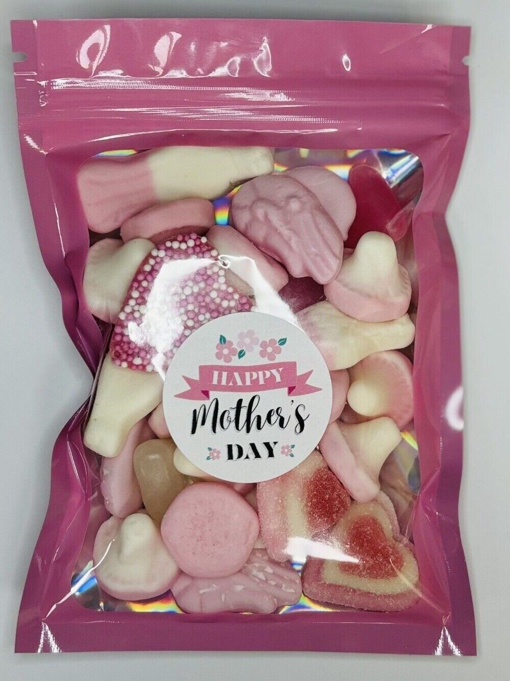 Happy Mothers Day Pink Filled Pick N Mix Sweet Treat Pouch Present Gift